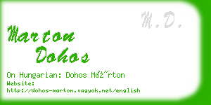 marton dohos business card